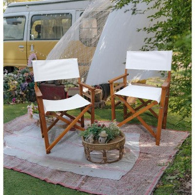  PAGED 2 Piece Outdoor Folding Chair Set Casual Home Director's Chair For Adults For Garden, Balcony, Backyard