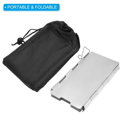  Unique Bargains Folding Mini 9 Plates Heat Shield Windscreen Camping Stove With Drawstring Bag
