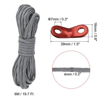  Unique Bargains Tent Rope Nylon Reflective Guyline Cords With Aluminum Cord Adjusters For Camping Hiking