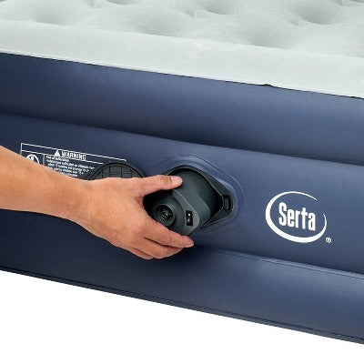  Serta 16" Rechargeable Air Mattress With Electric Pump - Queen