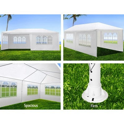  10'x30' Party Tent, Outdoor Wedding Tents With 8 Removable Sidewalls, Gazebo Shelter For Parties, Waterproof Canopy Tents, BBQ Events Tent, White