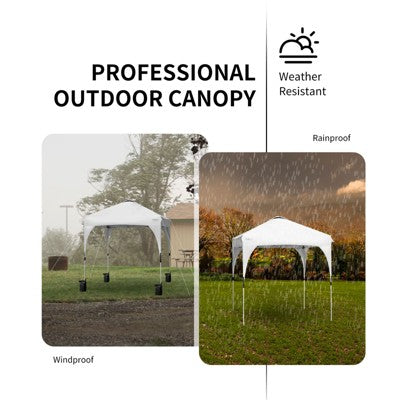  Tangkula Pop-up Canopy Tent 6.6’ X 6.6’ Height Adjustable Commercial Instant Canopy W/ Portable Roller Bag Blue/ White/ Grey