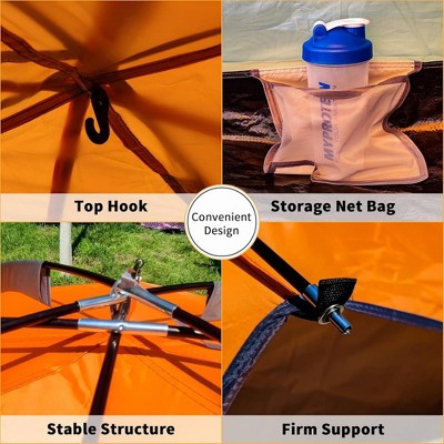  NAYSAYE Camping Tent 4 Person Family Tent Waterproof Windproof Double Layer With Net Window Rain Fly Portable For Camping, Yellow