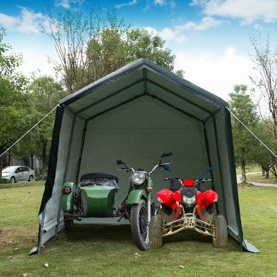  Costway 10'x10' Patio Tent Carport Storage Shelter Shed Car Canopy Heavy Duty Green