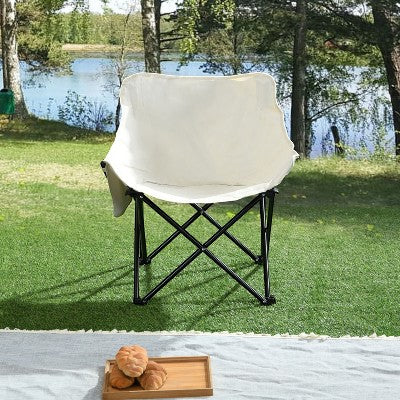  DOMETOUR 2Pcs Outdoor Camping Chairs Folding/Portable With Carry Bag, For Camping, Beach, Picnic Or Backyard Use