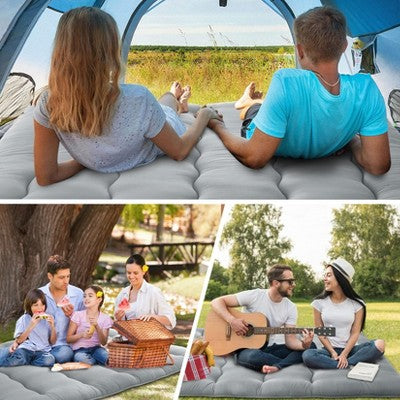  Full Size Japanese Futon Mattress - Foldable Floor Sleeping Pad For Adults, Tatami Mat, Camping Mattress Pad, Wave Grey Design