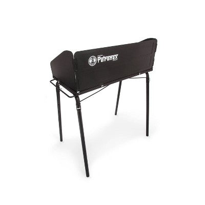  Petromax Outdoor Cooking Table For Dutch Ovens, Steel Camping Cookware Stand With Windbreak And Hooks, Holds Up To 220 Pounds, 17.7" X 35.4"