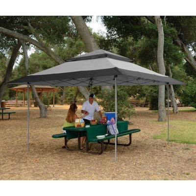  Z-Shade 13 X 13 Foot Adjustable Height Instant Gazebo Outdoor Canopy Patio Shelter Tent With Stakes, Steel Frame, And Storage Carry Bag, Gray