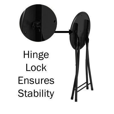  Trademark Home Heavy-Duty 24-Inch Folding Stools With Padded Seats, Black, Set Of 4