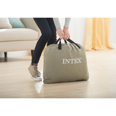  Intex Elevated 18" Premium Comfort Queen Air Mattress With Internal Pump