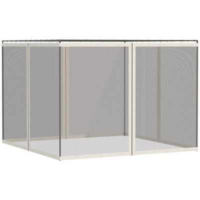  Outsunny Universal Replacement Mesh Sidewall Netting For Patio Gazebos And Canopy Tents With Zippers, (Sidewall Only)
