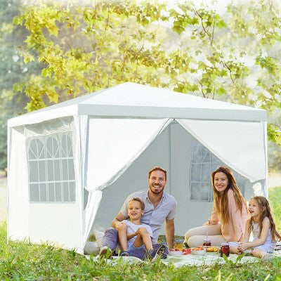  Costway Canopy Party Wedding Event Tent 10'x10' Heavy Duty Outdoor Gazebo Side Walls