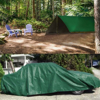  Moose Supply Heavy Duty Waterproof Poly Tarp Covers, Green/Brown, 12 Mil