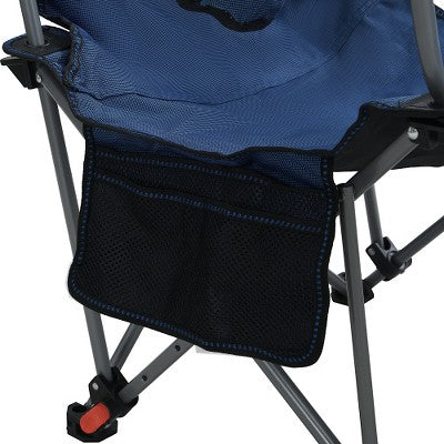  YUHAO Foldable & Portable Camping Chair With 3-Level Reclining Adjustment - Side Pockets, Cup Holder & Carry Bag - Dark Blue