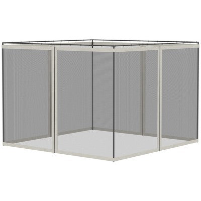  Outsunny Universal Replacement Mesh Sidewall Netting For Patio Gazebos And Canopy Tents With Zippers, (Sidewall Only)