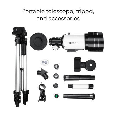  Dartwood Astronomical Telescope - 360° Rotational Telescope - Multiple Eyepieces Included For Different Zoom (Black/White, 2 Pack)