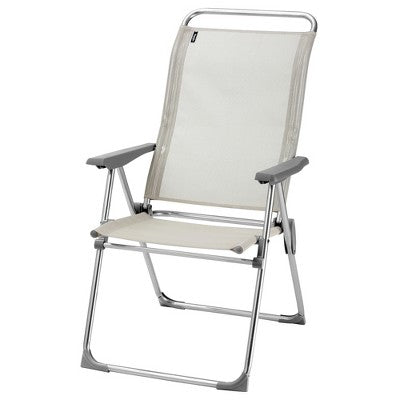  Lafuma Alu Cham Adjustable Lightweight Ergonomic Rust-Free Outdoor Folding Patio Armchair With 5 Seating Positions & Batyline Ventilated Fabric, Rye