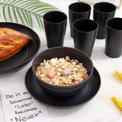  Itopfox Wheat Straw Dinnerware Set For 8, Includes Plates, Bowls & Cups, Unbreakable & Dishwasher Safe, Perfect For Parties, Picnics & Everyday Use