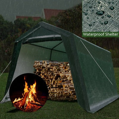  Costway 10'x10' Patio Tent Carport Storage Shelter Shed Car Canopy Heavy Duty Green