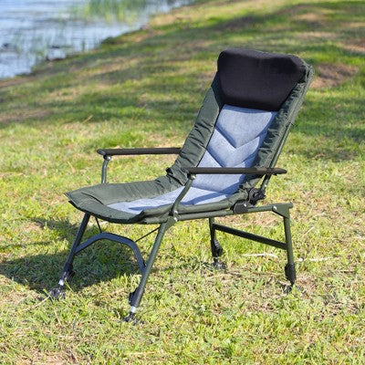  Camping Lounge Chair, Portable Folding Reclining Camping Chair With Adjustable Backrest For Indoor And Outdoor Camping Hiking Fishing,Green+black+grey