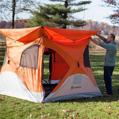  Gazelle T4 94"x94" 4 Person Pop Up Camping Hub Tent W/ Removable Floor (2 Pack)