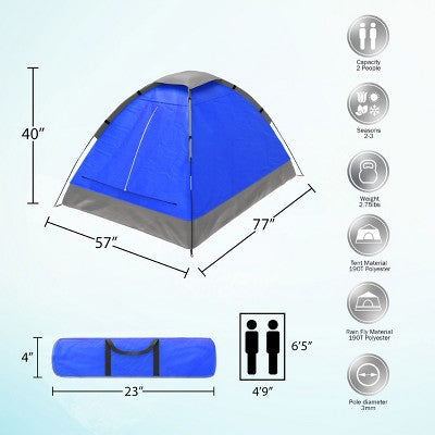  Leisure Sports Two-Person Dome Tent – 77" X 57" X 40", Blue