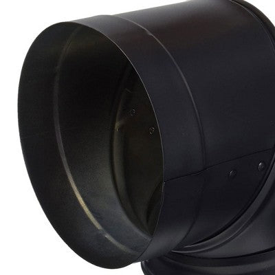  DuraVent DuraBlack 6 Inch 24 Gauge 430 Stainless Steel Easy Installation Single Wall Wood Burning Stove 90 Degree Elbow Connector, Black