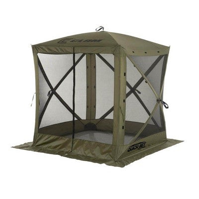  CLAM Quick-Set Traveler 6' X 6' Portable Pop-Up Outdoor Camping Gazebo Screen Tent Canopy Shelter And Carry Bag With 3 Wind And Sun Panels Accessory