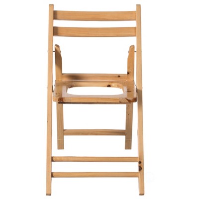  PLAYBERG Wooden Folding Portable Toilet Seat For Camping And Hiking With Backrest