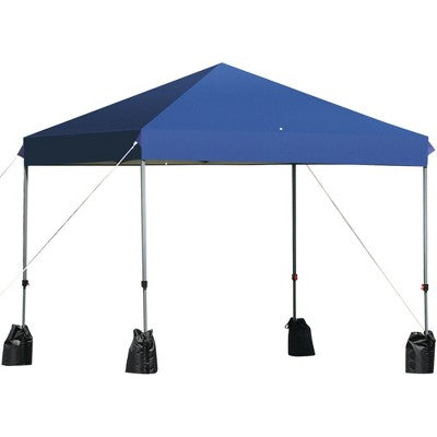  Costway 8x8 FT Pop Up Canopy Tent Shelter Wheeled Carry Bag 4 Canopy Sand Bag
