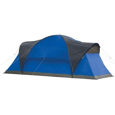  Coleman Montana 8 Person Cabin Camping Hiking Tent With Hinged Door, Blue & Kompact Lightweight Degree 20 Fahrenheit Sleeping Bag (2 Pack)
