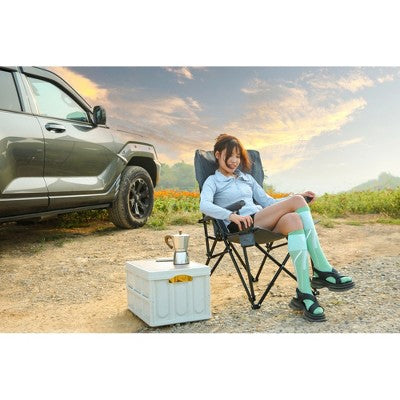  SKRAN Oversized Camping Chairs, High Back Heavy Duty Lawn Chair, Portable Collapsible Chair With Cup Holder For Outdoor, Travel, Picnic, Beach