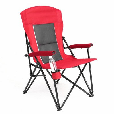  Sevobal Outdoor Portable Chairs High Back Lawn Chair With Cup Holder And Collapsible Design For Backyard Garden Patio, Red, 9.06"*6.69"*36.22"