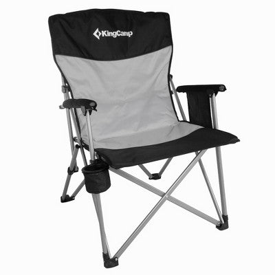  KingCamp Padded Outdoor Folding Lounge Chair Swiveling Cupholder, Side Pocket, And Carry Bag For Camping, Sporting Events, And Tailgating