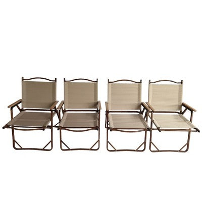  Gulches Set Of 4 Foldable Portable Chairs ¨C Aluminium Frame, Armrests, Easy To Carry For Camping, Picnics, Patios