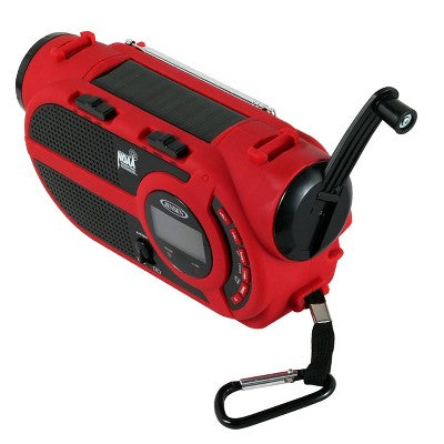  JENSEN AM/FM Weather Band/Weather Alert Radio With 4-way Power Built-in Flashlight And Emergency USB - Red