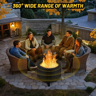 26" Patio Fire Pit Outside Outdoor Wood Burning Modern Bonfire Firepit Outdoor Smokeless Fire Pits For Backyard/ Patio/Camping Deck/ Picnic/ Porch
