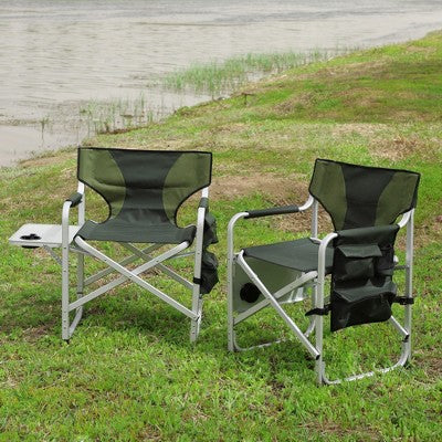  KTMBDW 2-piece Oversized Padded Folding Outdoor Chair With Storage Pockets For Indoor,Outdoor Camping, Picnics And Fishing