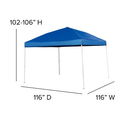  Emma And Oliver 8'x8' Weather Resistant, UV Coated Pop Up Canopy Tent With Reinforced Corners, Height Adjustable Frame And Carry Bag