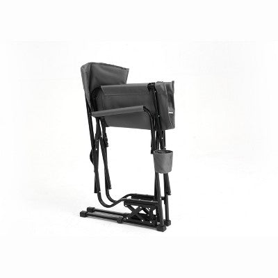  DOMETOUR Freestyle Rocker Camping Chair, Portable Folding Rocking Chair With Armrests, Drink Holder & Comfortable Backrest - Grey