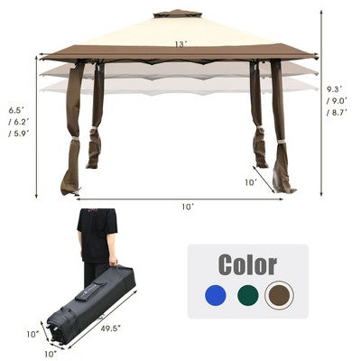  Costway 13'x13' Gazebo Canopy Shelter Awning Tent Patio Garden Outdoor Companion