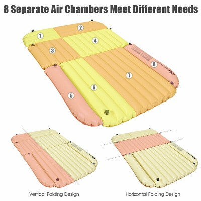  Costway Inflatable SUV Air Backseat Mattress Flocking Travel Pad W/Pump Camping Travel
