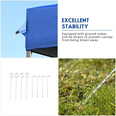  Tangkula 10' X 10' Pop Up Canopy Tent Easy Set-up Outdoor Tent Commercial Instant Shelter W/ 3 Adjustable Heights Blue/Grey/White