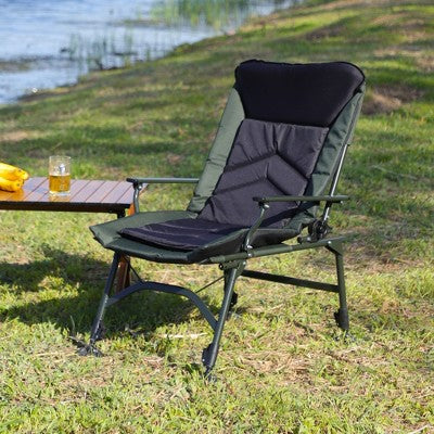  KTMBDW Portable Camping Chair, Cushioned Seat & Back, Camping Chair With Adjustable Backrest For Indoor And Outdoor Camping Beach Hiking Fishing