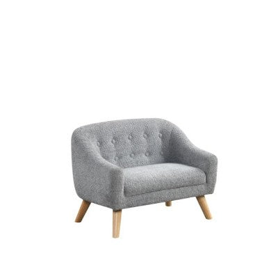  Gulches 28"W Gray Chenille Kids Sofa - Tufted Back, Wooden Legs, Cozy For Toddlers