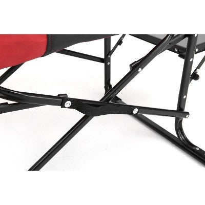 DOMETOUR Camping Directors Chair, Heavy Duty,Oversized Portable Folding Chair With Side Table, Pocket For Beach, Fishing,Trip,Picnic,Lawn Red