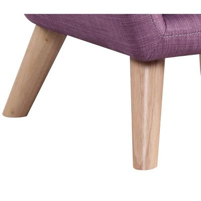  Gulches 19.5"W Pink Linen Kids Chair - Button Tufted Back, Wooden Legs, Stylish Seating