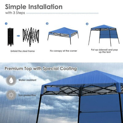  Costway 7x7 FT Slant Leg Pop-up Canopy Tent Shelter Adjustable Portable Carry Bag