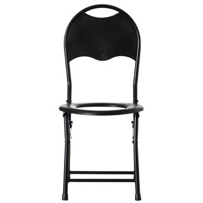  PLAYBERG Black Folding Portable Toilet Seat For Camping And Hiking With Backrest