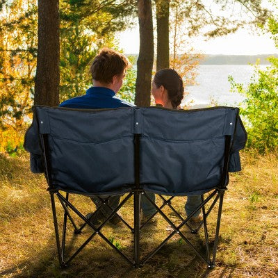  Wakeman Outdoor Camping Chair Loveseat, Blue